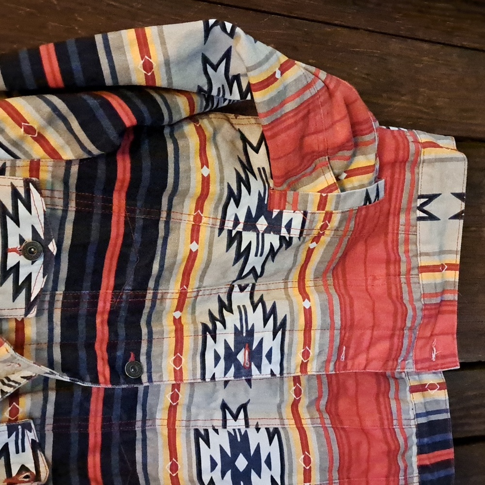 Brooklyn Cloth Mfg Denim Southwestern Print S Jacket - Picture 4 of 10